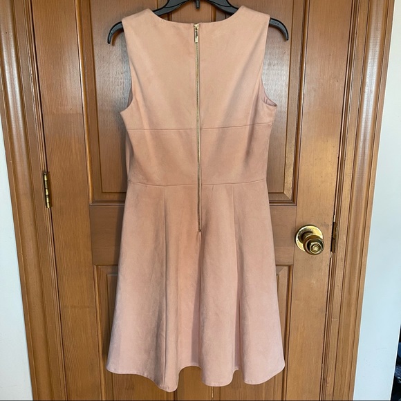 NWOT Calvin Klein Sleeveless Faux Suede Fit and Flair Dress Size 8 - Picture 6 of 8